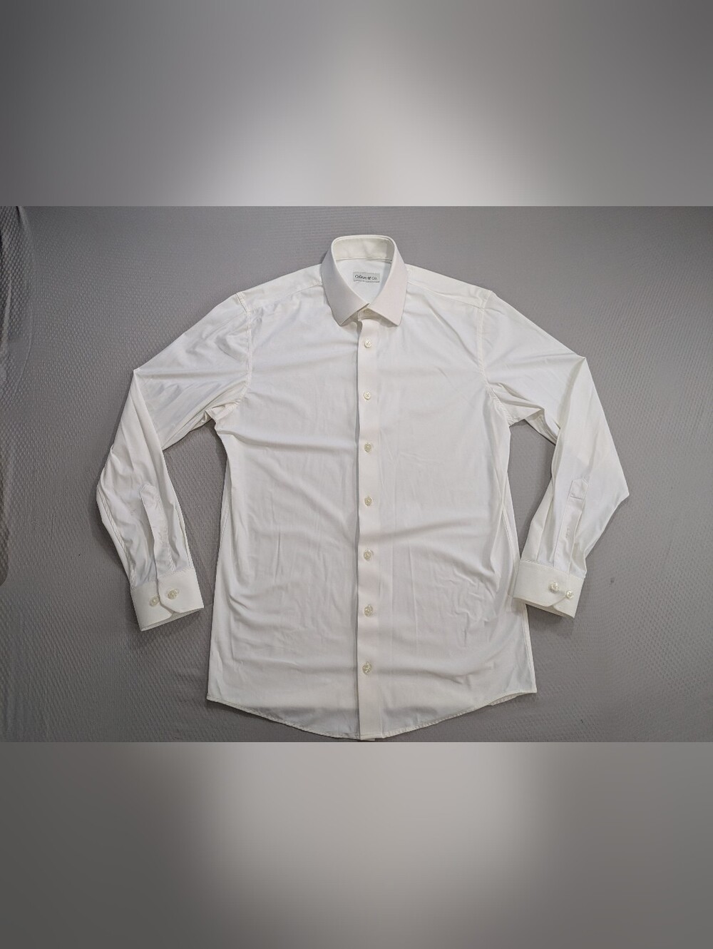 Collars & Co Quattro Flex Dress Shirt with Semi-Spread Collar White Mens Sz S